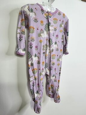 Magnetic Me One-Piece Footed Pajamas - Lavender Unicorn Floral